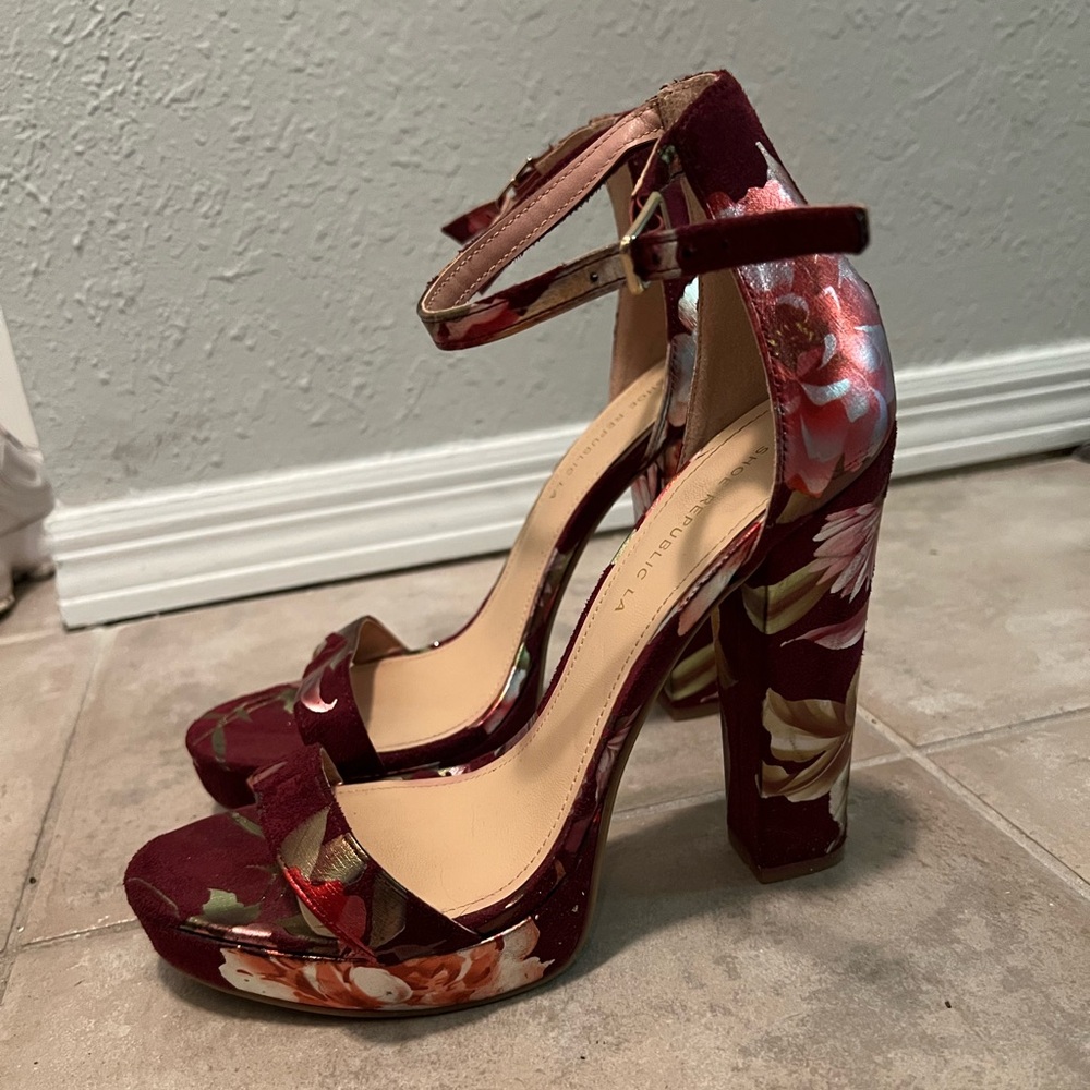 Red flower heels